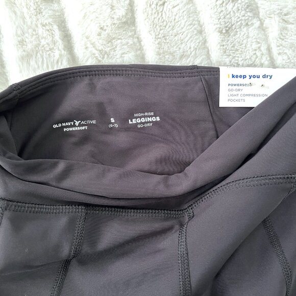 NWT Kids Old Navy PowerSoft Leggings (Black) S / 6-7Y - Picture 3 of 7